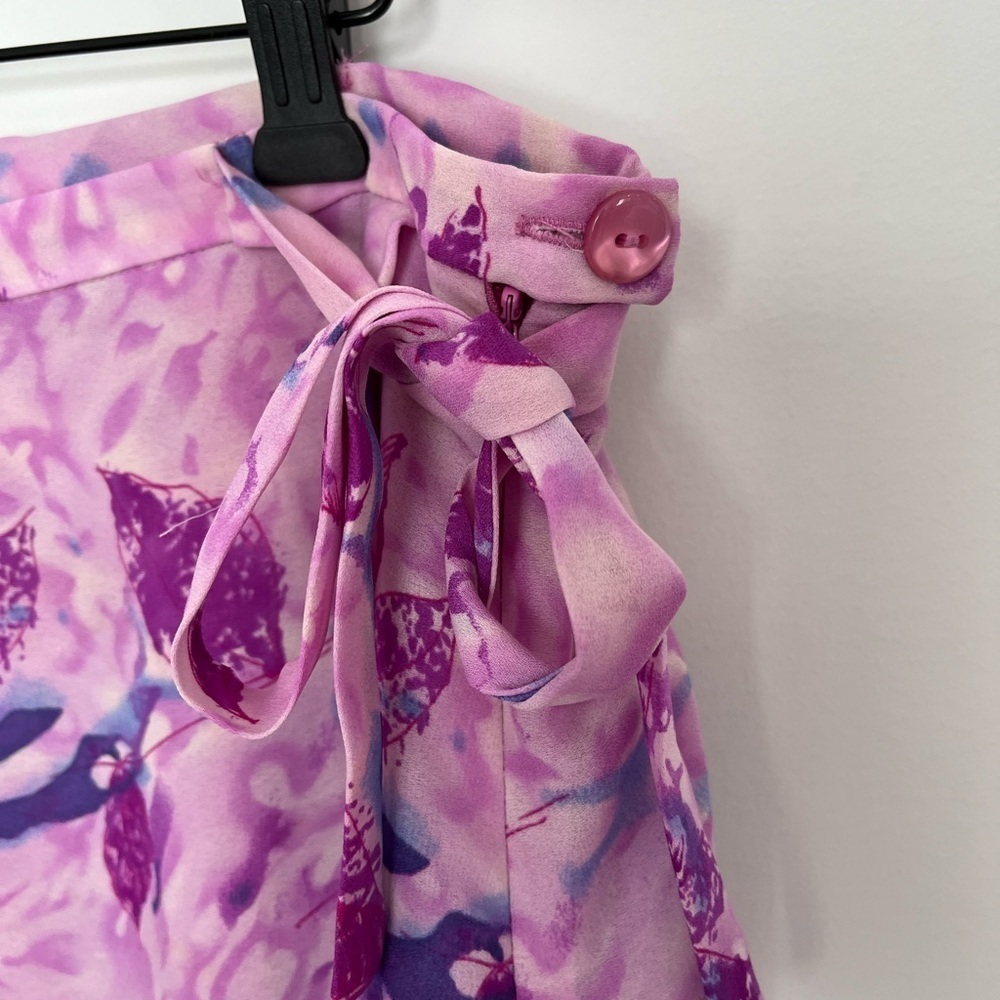 nygärd Collection Pink skirt Wrap bow floral patterns SZ 16 - Picture 6 of 8